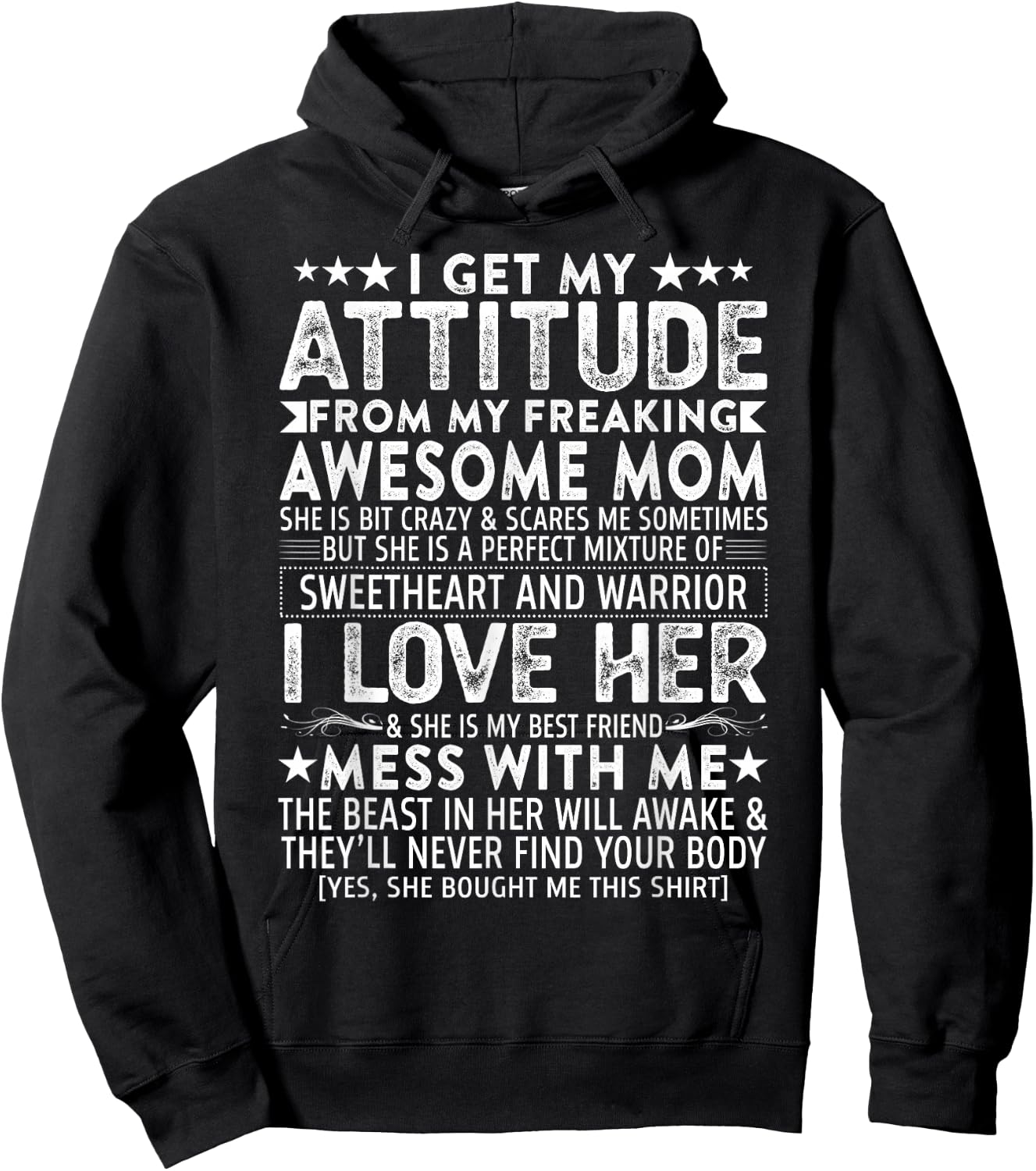 I Get My Attitude from My Freaking Awesome Mom Mothers Gifts Small Hoodie - Hoodie | Black