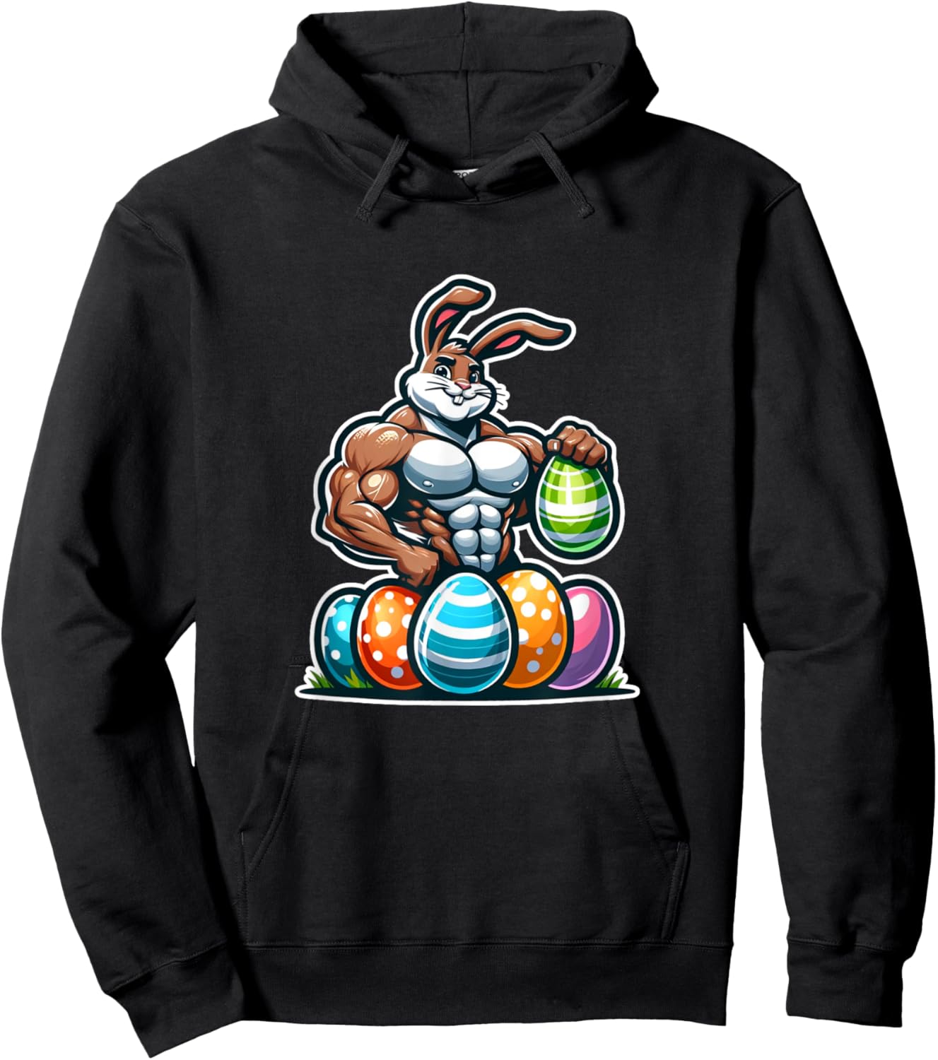 Jacked Easter Bunny Gym Hoodie - Hoodie | Black