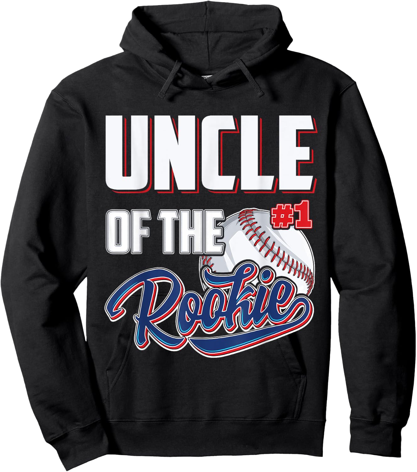 Uncle of Rookie 1 Years old Team 1st Birthday Baseball Hoodie - Hoodie | Black
