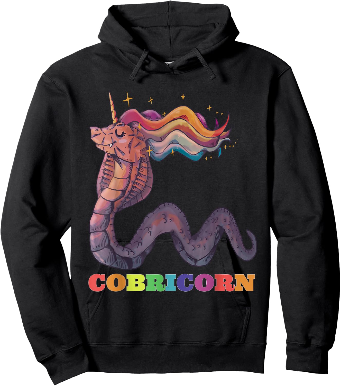 King Cobra Unicorn Cobricorn Funny Snake Lover Gift Cute Hoodie - Hoodie | Black