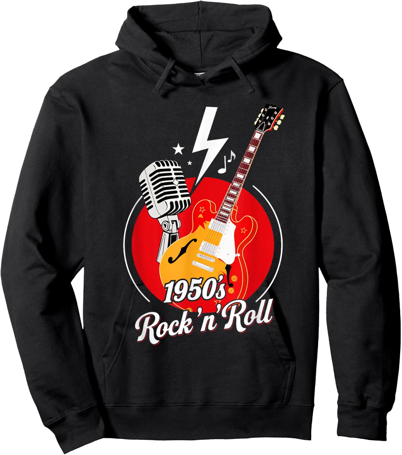 1950's Rock 'n' Roll 50's Music Fun Hoodie - Hoodie | Black