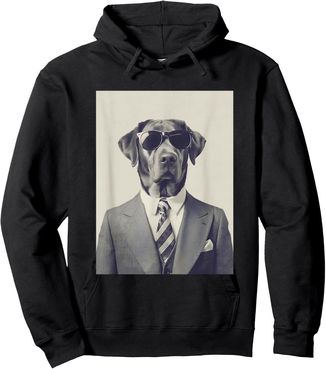 Dog in Suit Funny Dog Hoodie - Hoodie | Black