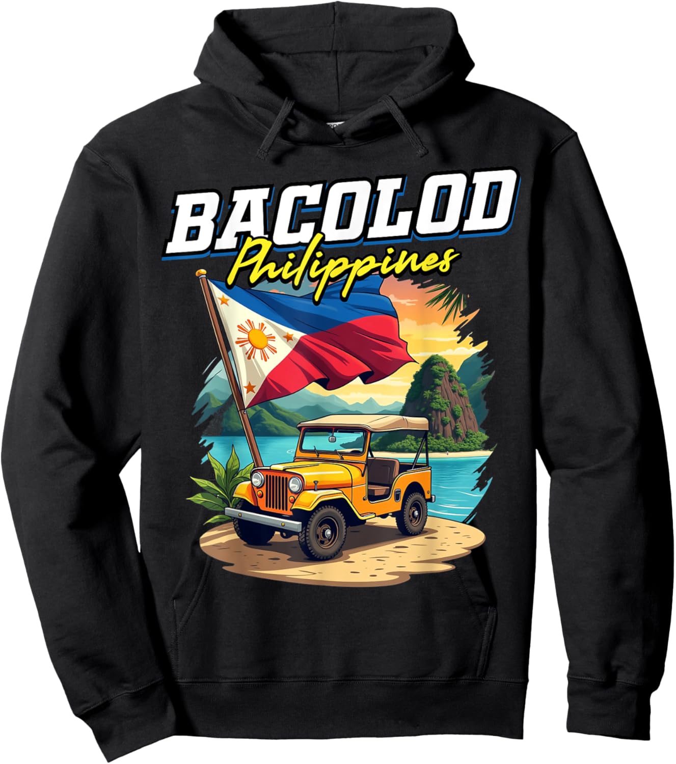 Bacolod Philippines Travel Vacation Filipino Souvenir Hoodie - Hoodie | Black