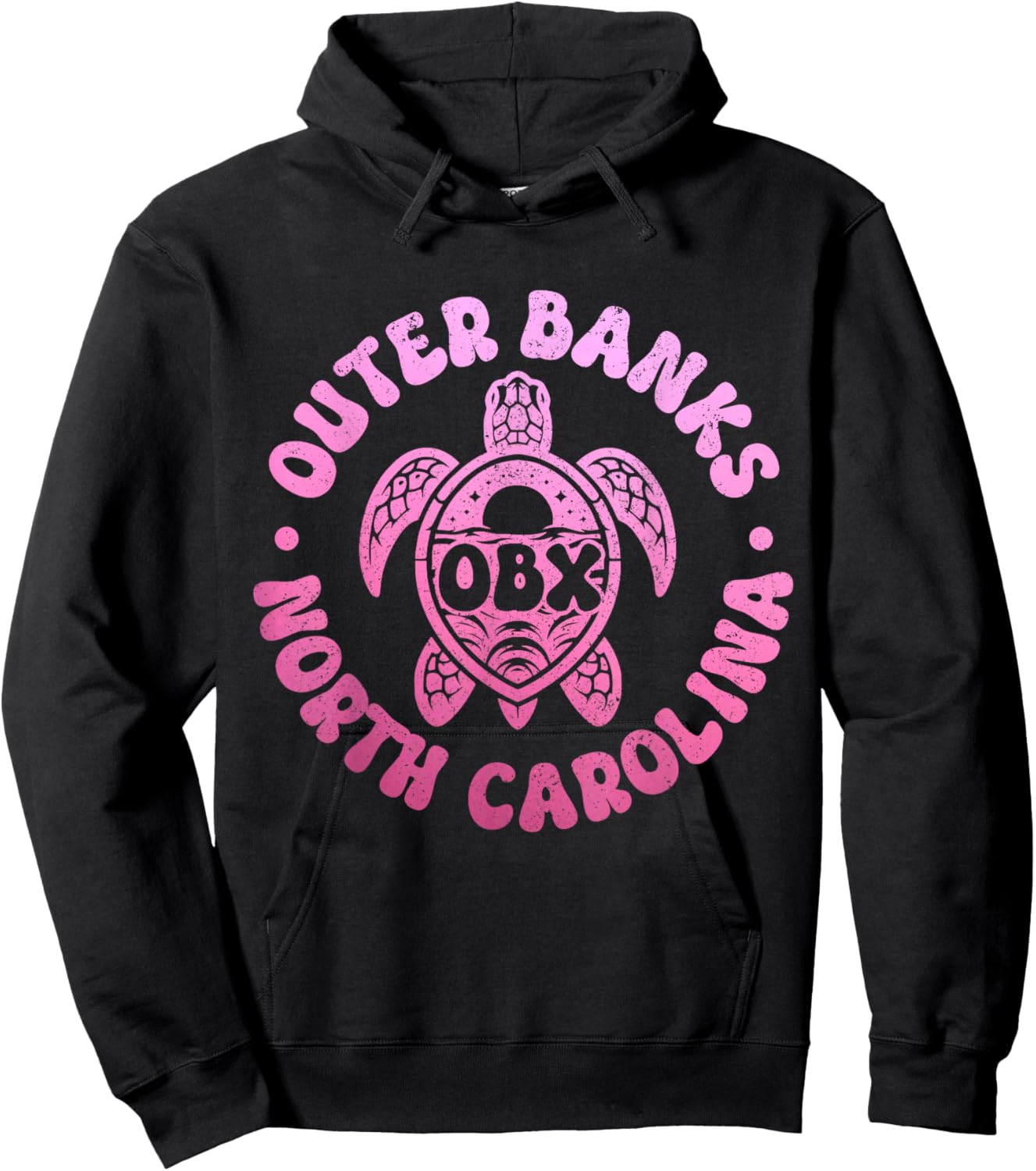 Outer Banks North Carolina Sea Turtle Beach Surf Souvenir Hoodie - Hoodie | Black