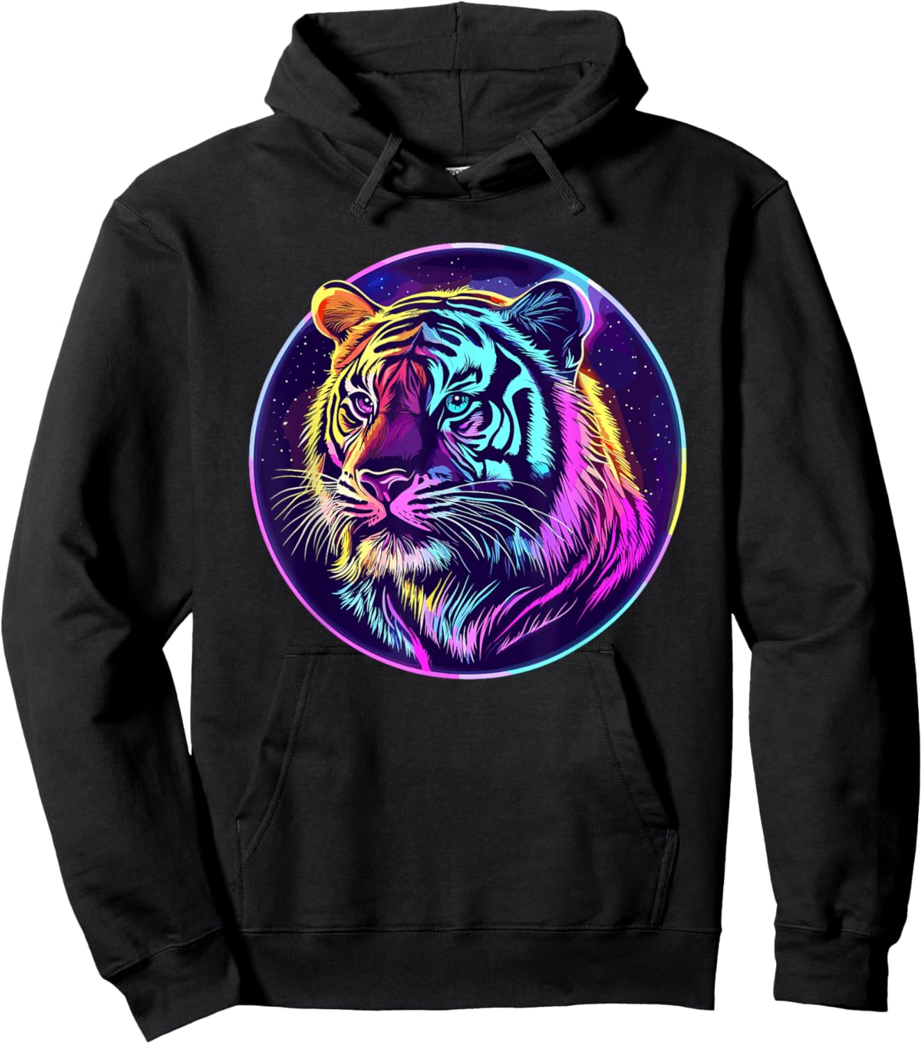Tigre cosmique coloré Hoodie - Hoodie | Black