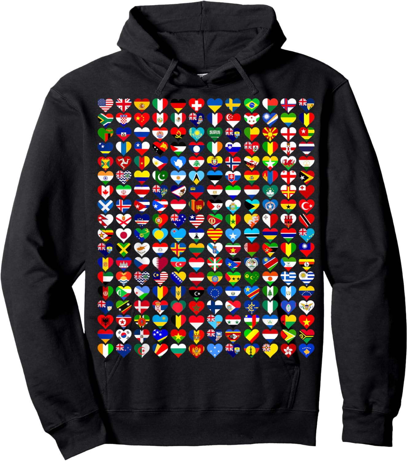 Heart Flags All Countries Flags Of The World Flags Unity Day Hoodie - Hoodie | Black