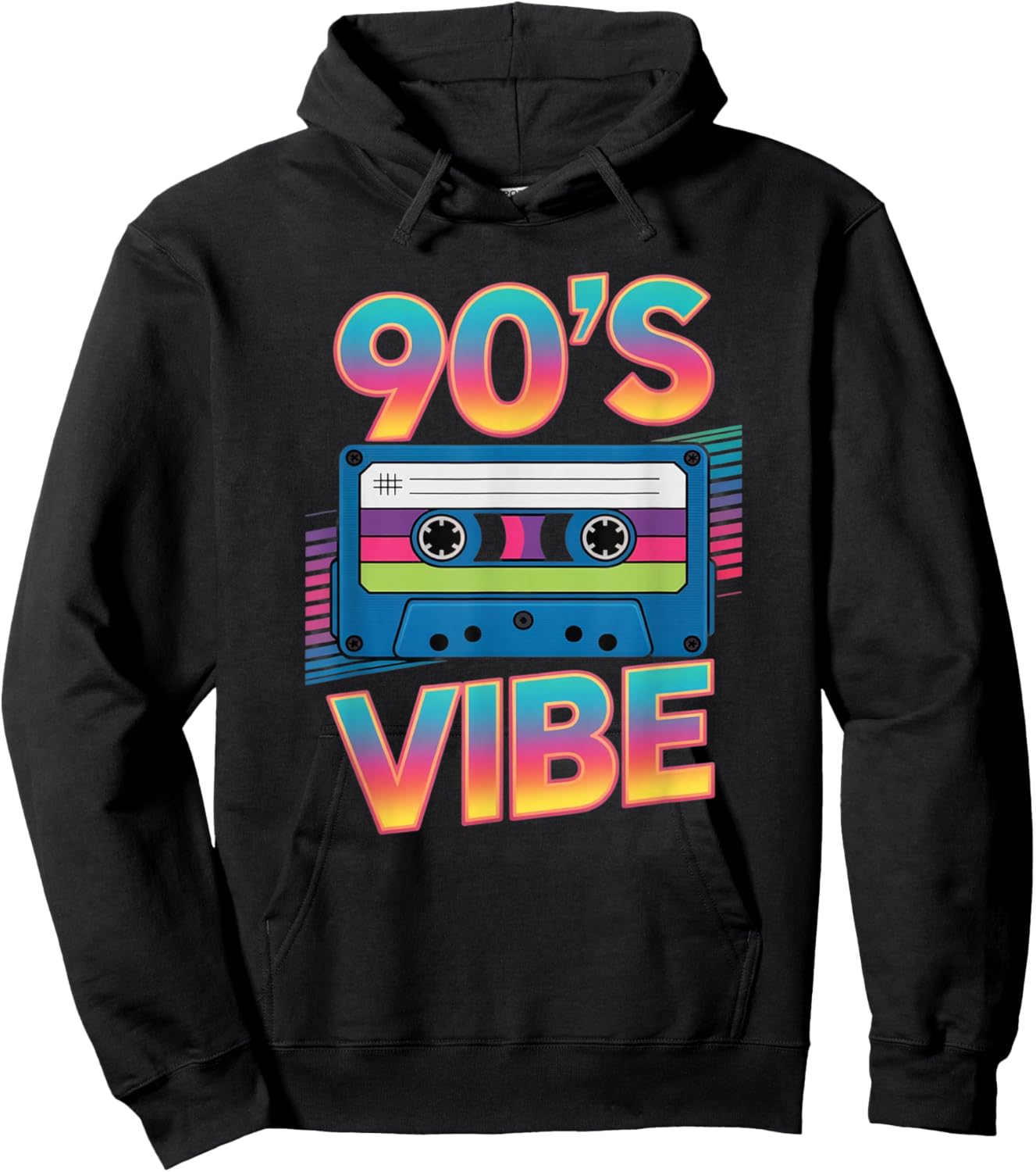 90’s Vibe Retro Cassette Tape Vintage 90s Aesthetic Art Hoodie - Hoodie | Black