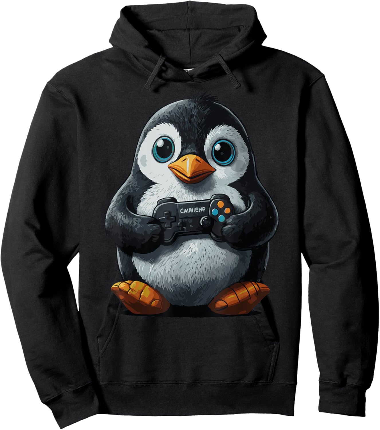 Gaming Cute Penguin gamer Penguin Playing Video Games Hoodie - Hoodie | Black
