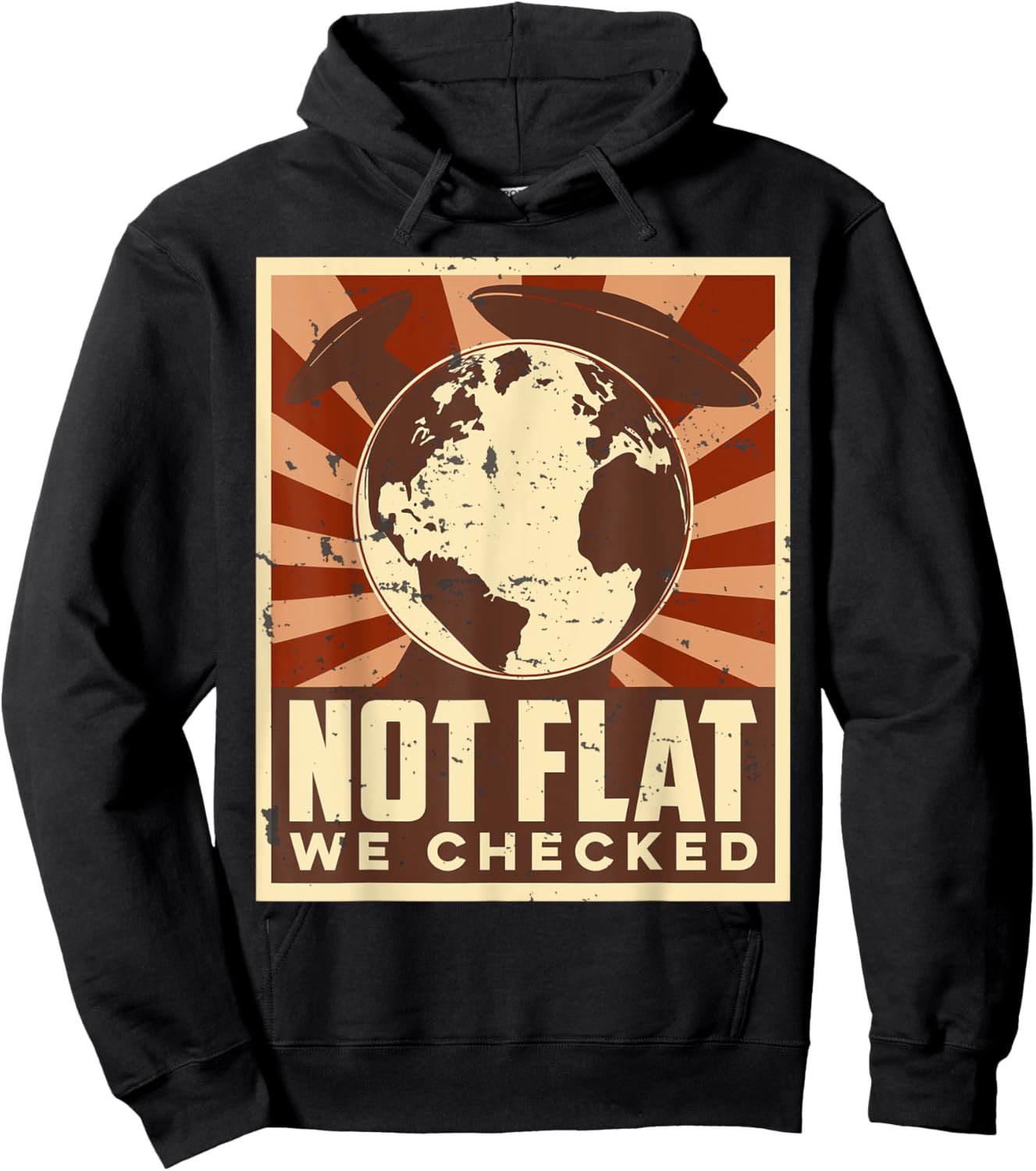 Ufo Alien Not Flat We Checked Hoodie - Hoodie | Black