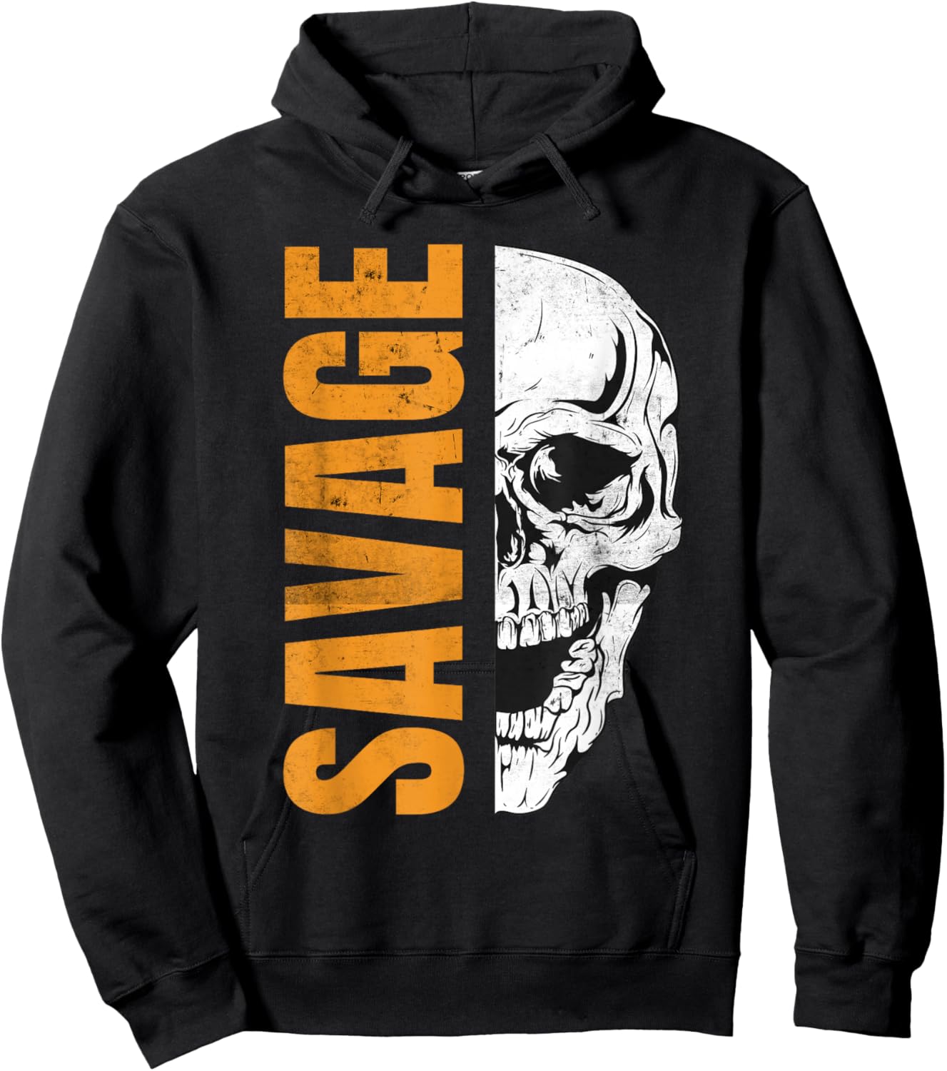 SAVAGE Skull Vintage Inspired Urban Streetwear Hoodie - Hoodie | Black