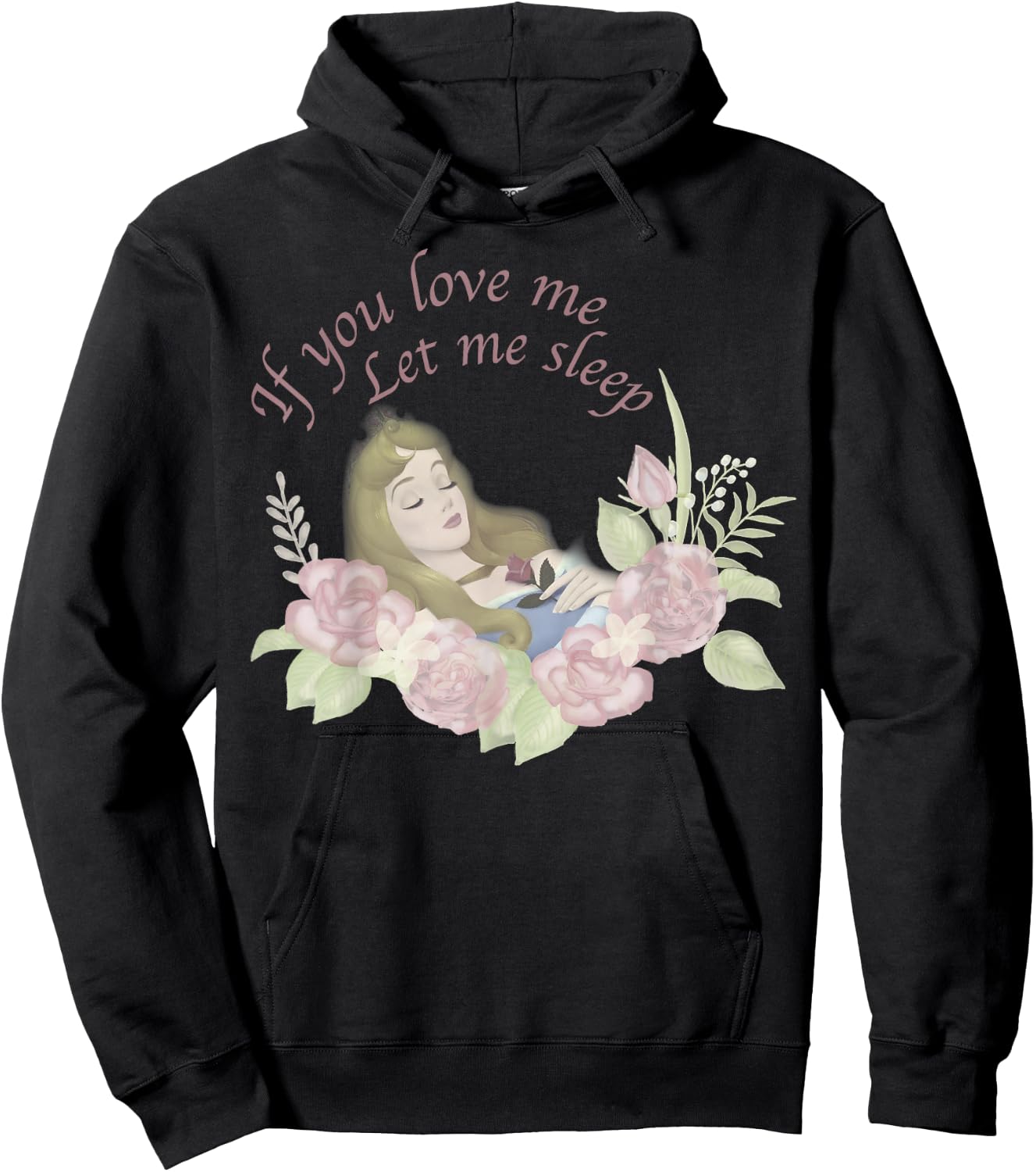 Disney Sleeping Beauty Let Me Sleep Roses Graphic Hoodie - Hoodie | Black