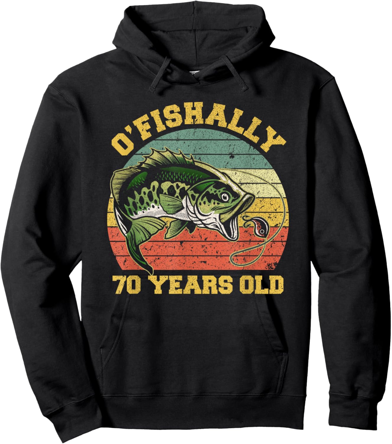 O'Fishally 70 Years Old Fishing Birthday Theme Party 70th Hoodie - Hoodie | Black