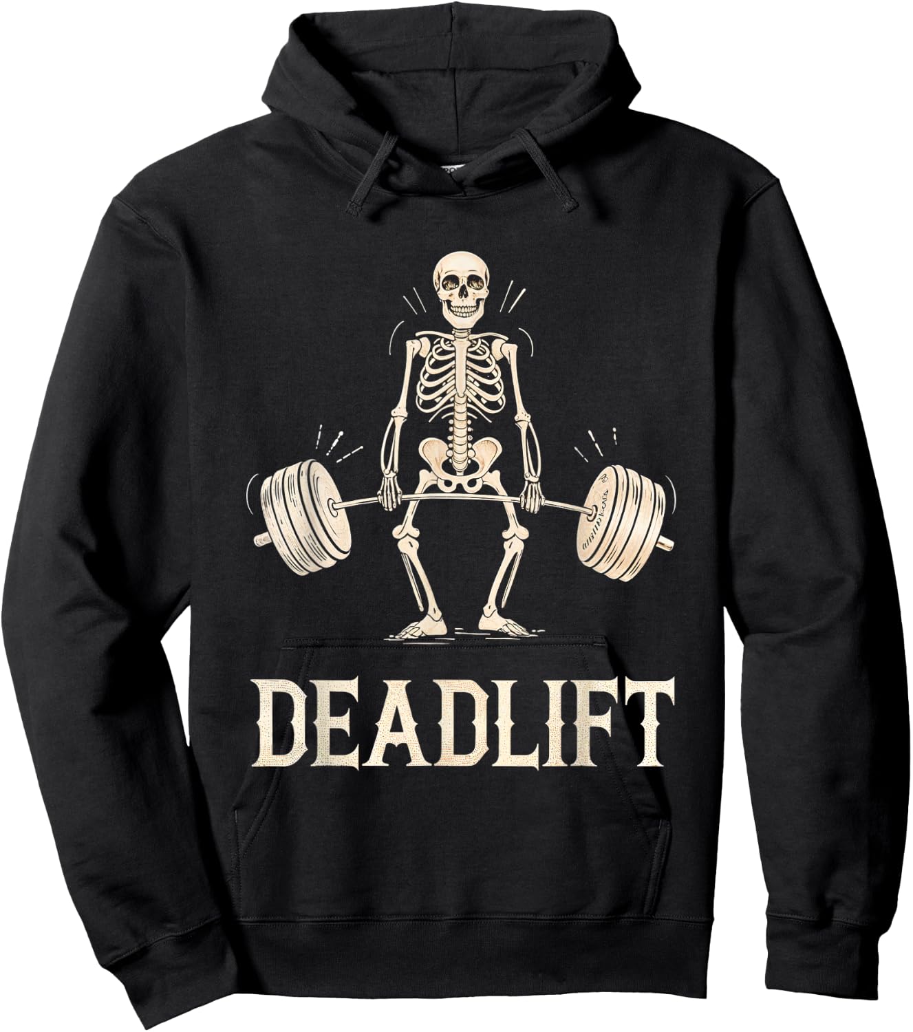 Deadlift Skeleton Weightlifting Gym Fitness Workout Hoodie - Hoodie | Black