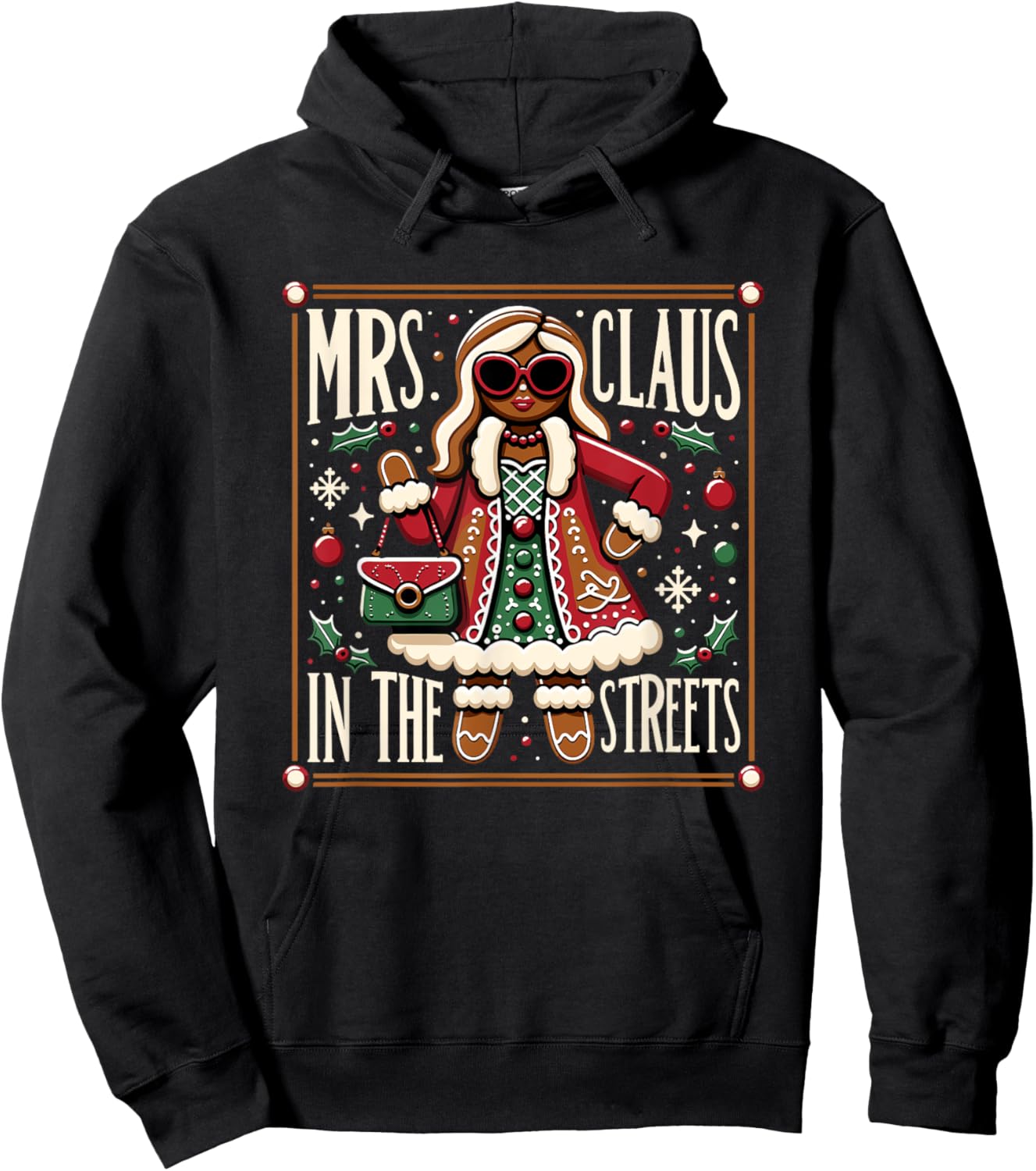 Mr Claus In the Sheets Mrs Claus In The Streets Holiday Hoodie - Hoodie | Black