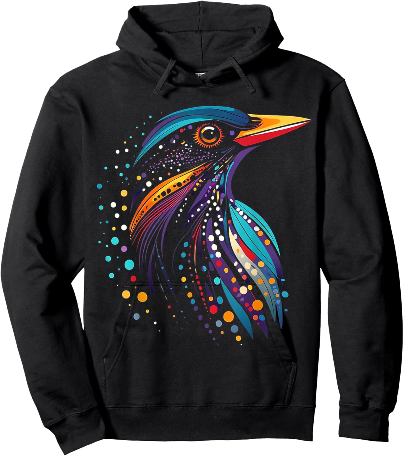 Starling Bird Motif Animal Illustration Starling Hoodie - Hoodie | Black