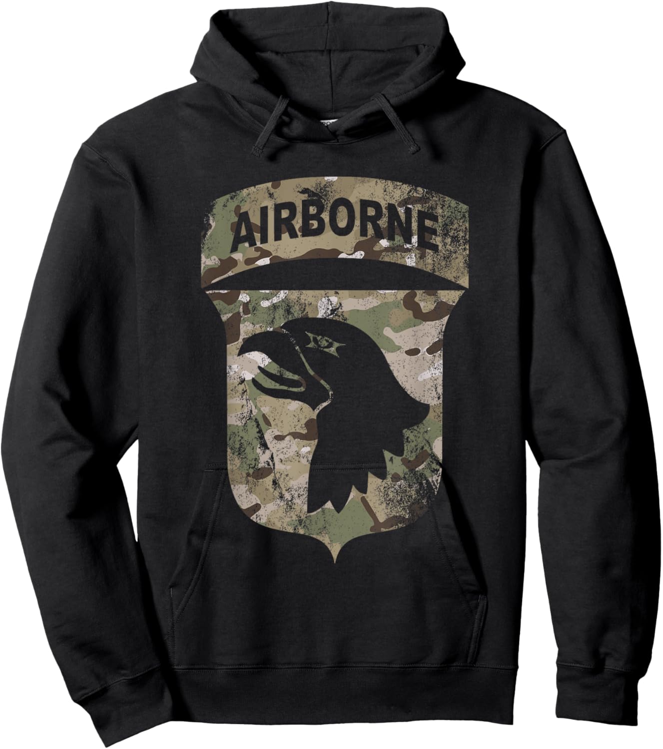 Camo 101st Airborne Division - OCP Retro Multicam Camouflage Hoodie - Hoodie | Black