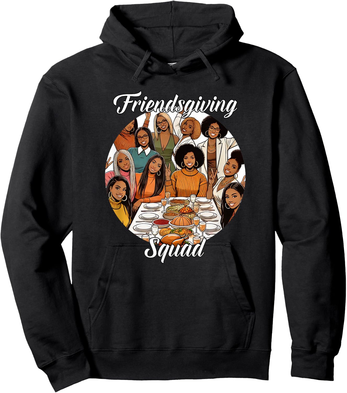 Black Friendsgiving Squad Thanksgiving African American Hoodie - Hoodie | Black