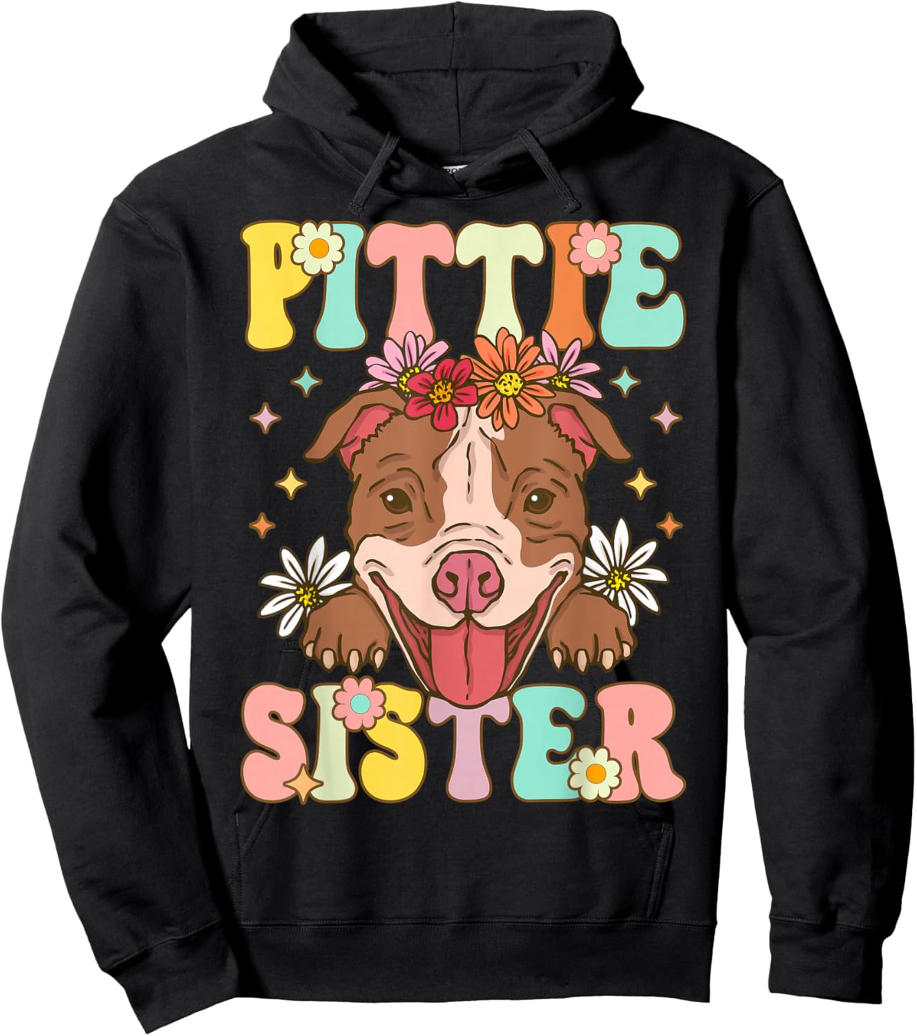 Pittie Sister Pitbull Sister Pitbull Sister Female Dog Lover Hoodie - Hoodie | Black