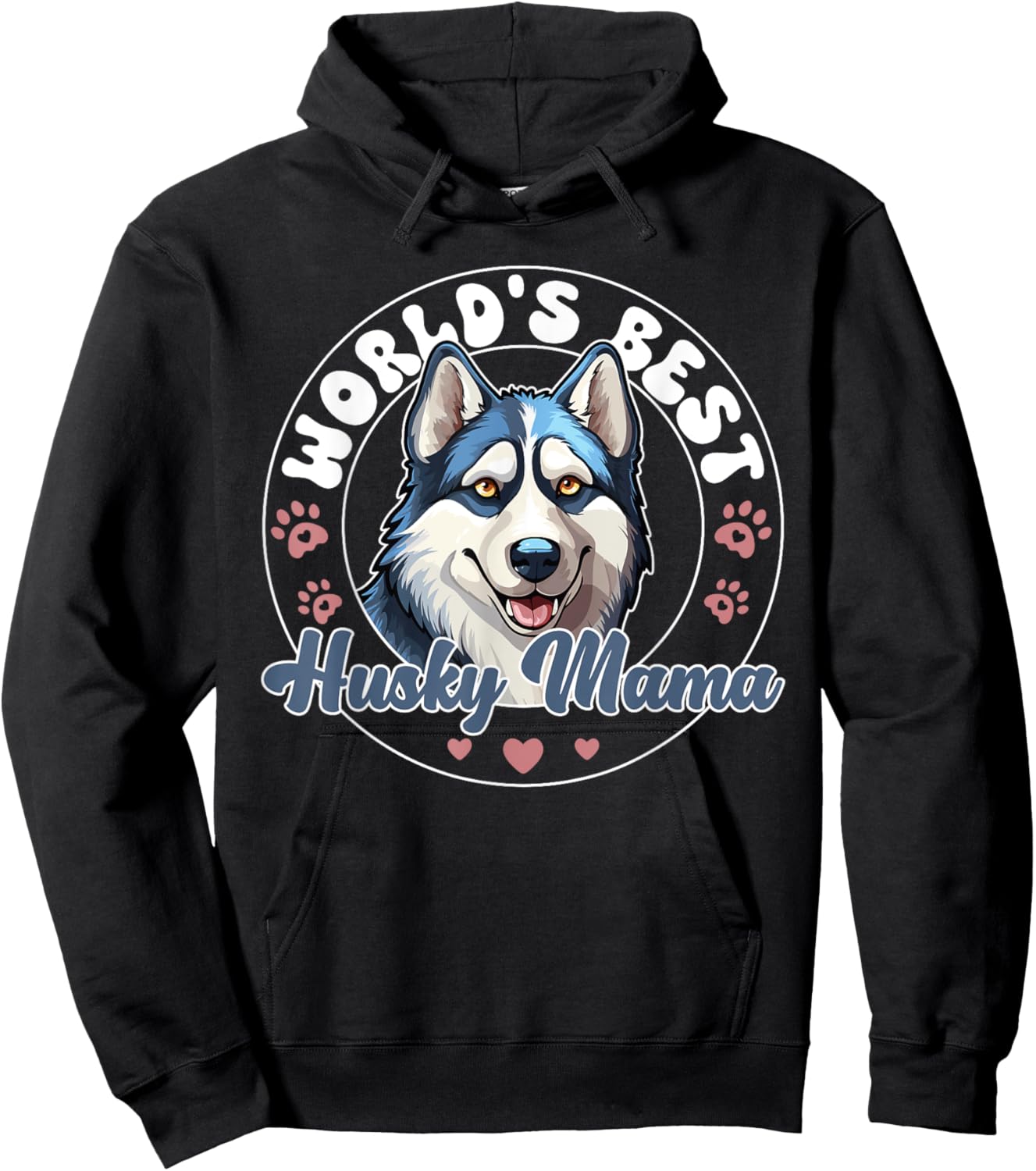 Siberian Husky Groovy World's Best Husky Mama Hoodie - Hoodie | Black
