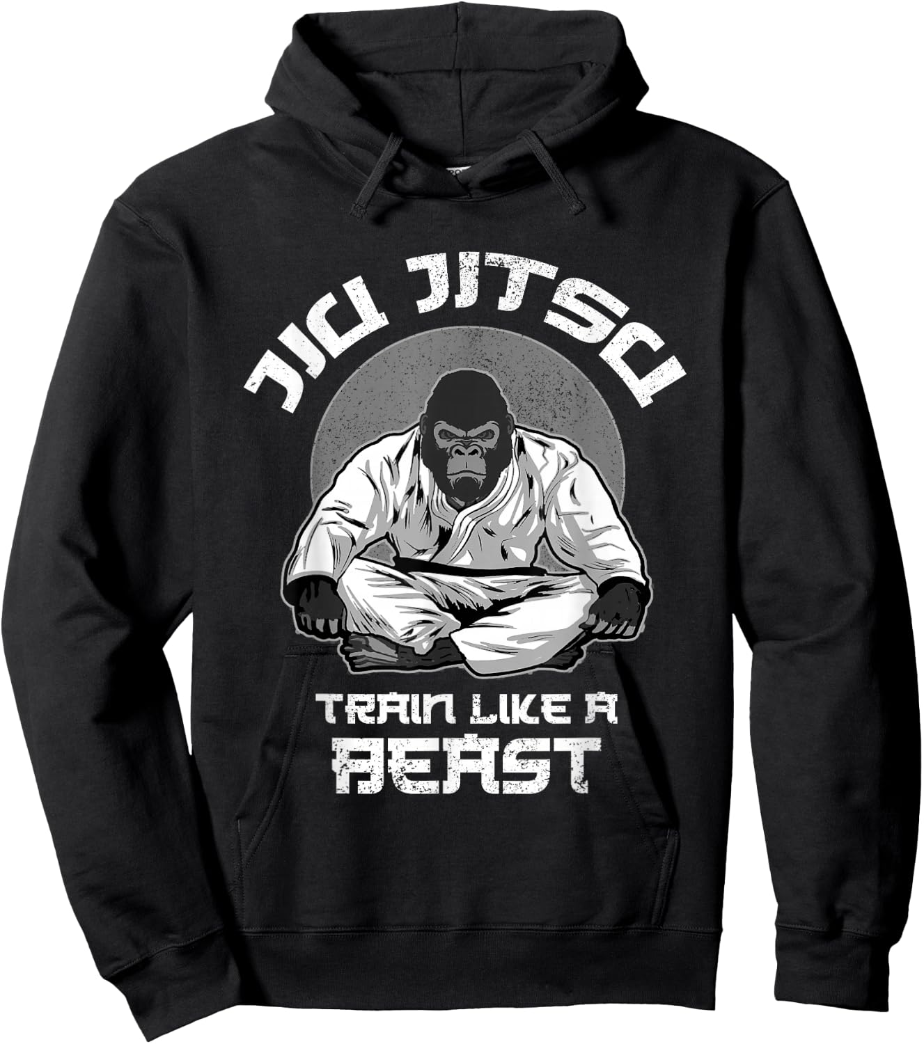 Train like a Beast Jiu Jitsu, BJJ Grappling MMA Gorilla Hoodie - Hoodie | Black