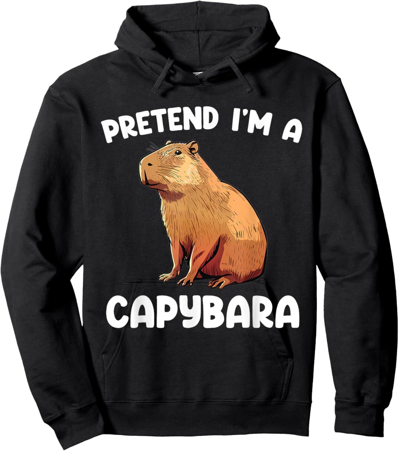Pretend I'm A Capybara Funny Lazy Halloween Capybara Costume Hoodie - Hoodie | Black