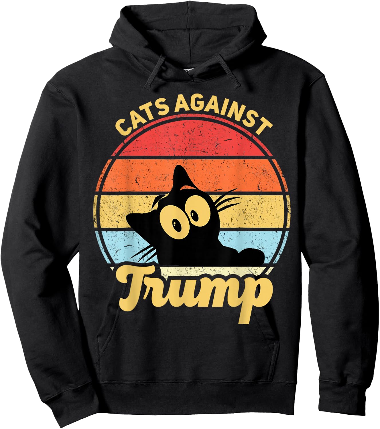 Cats Against Trump Funny Anti Trump 2020 Election Funny Cat Hoodie - Hoodie | Black