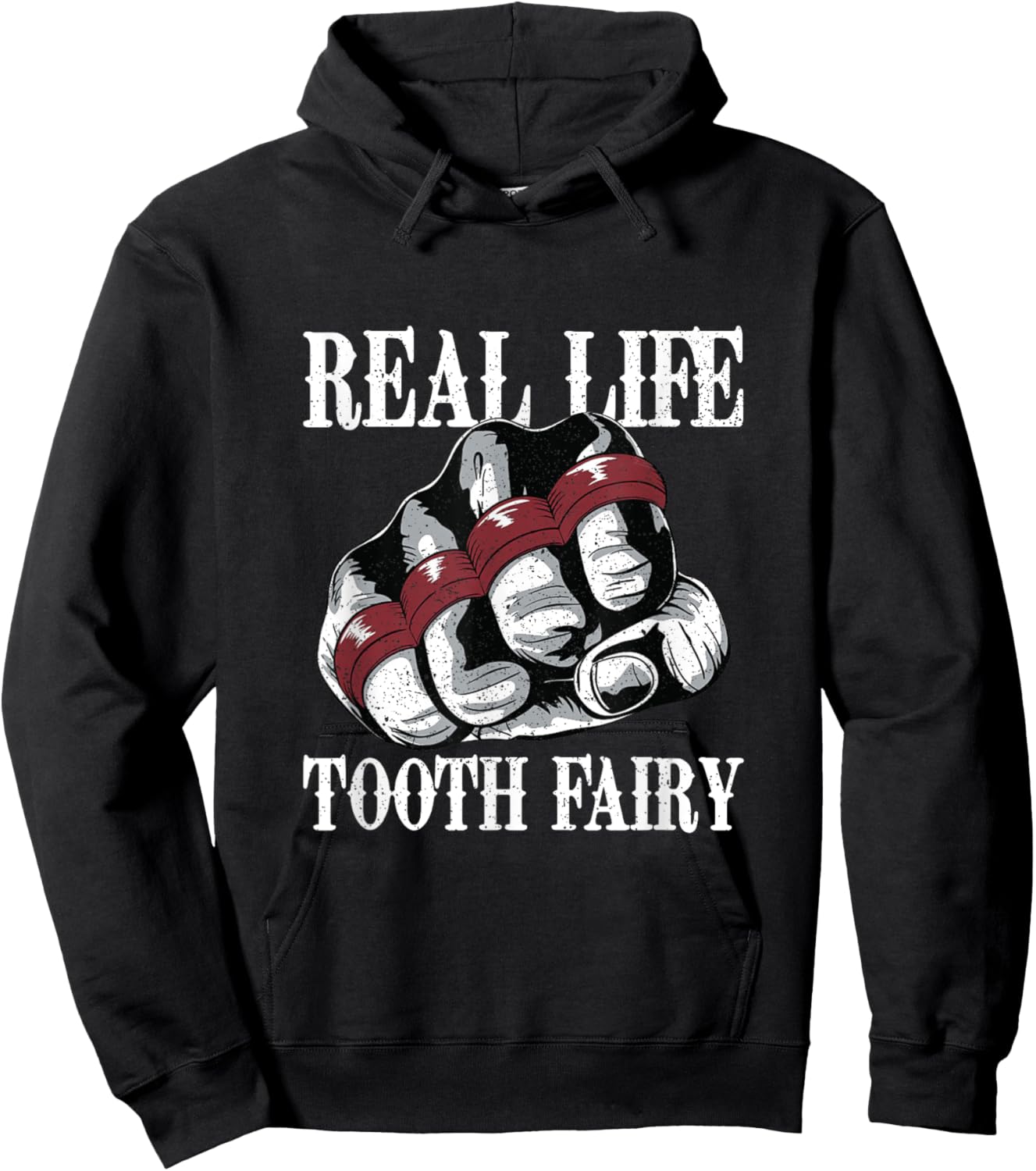Funny Real Life Tooth Fairy Fist With Brass Knuckles Boxing Hoodie - Hoodie | Black