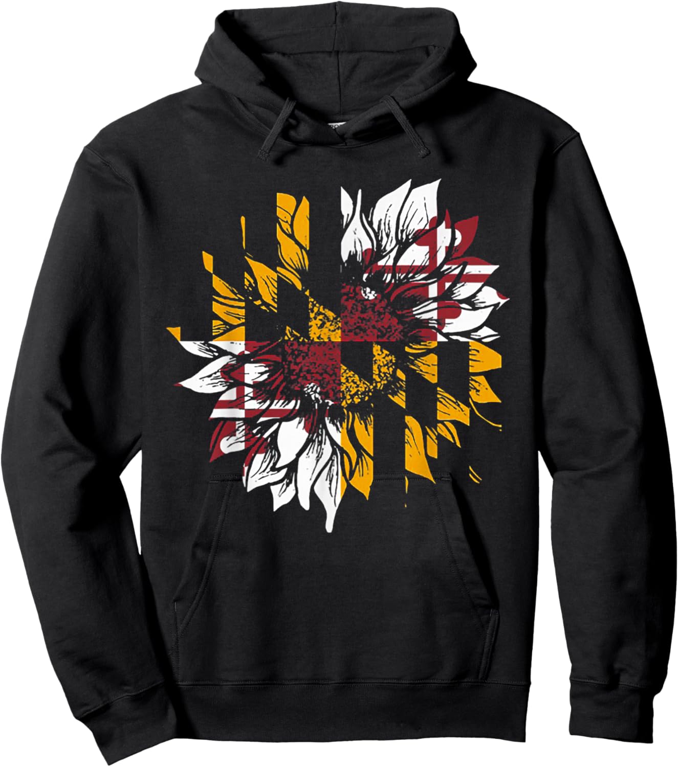Sunflower Maryland flag Hoodie - Hoodie | Black