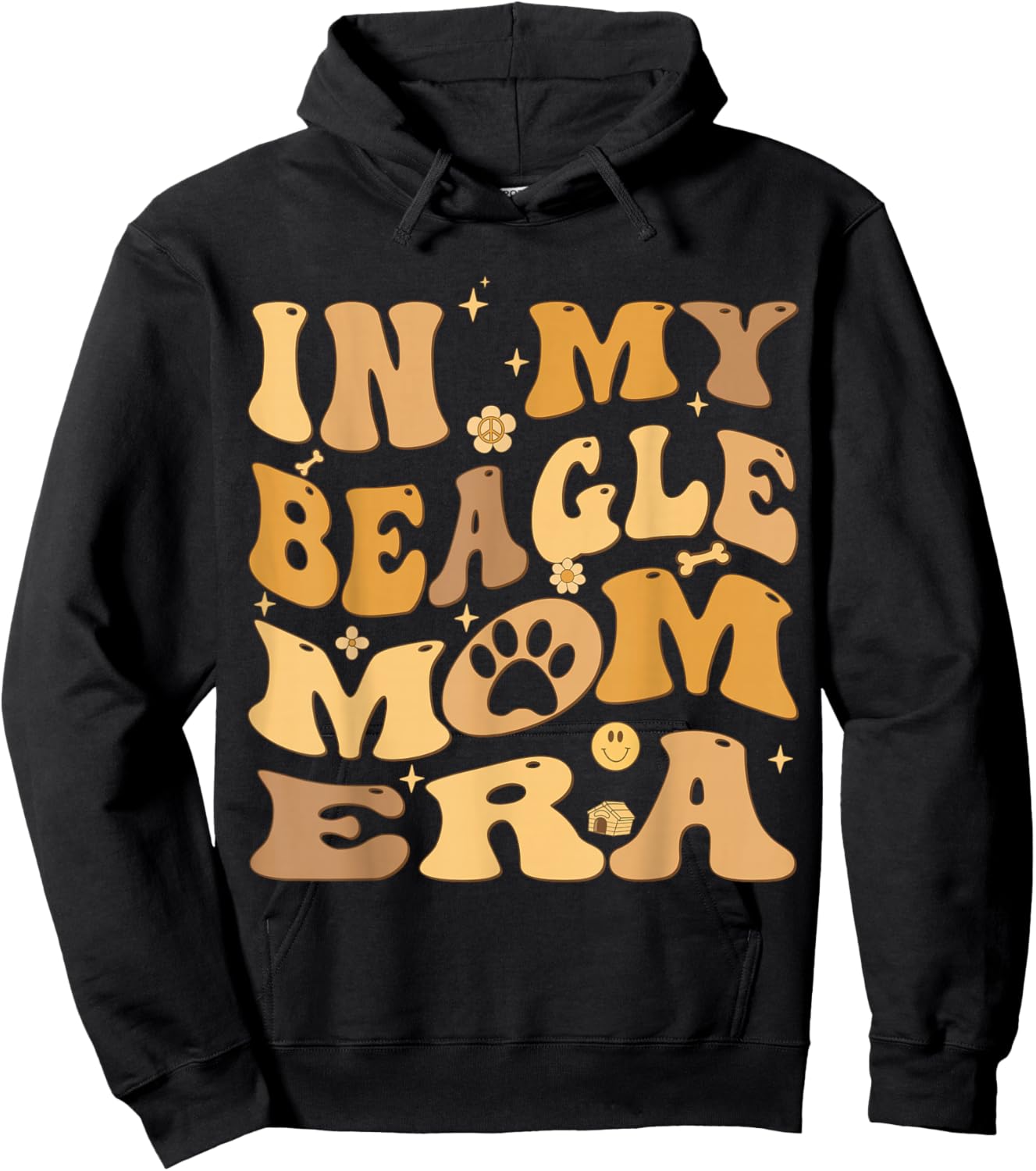 In My Beagle Mom Era Groovy Hoodie - Hoodie | Black