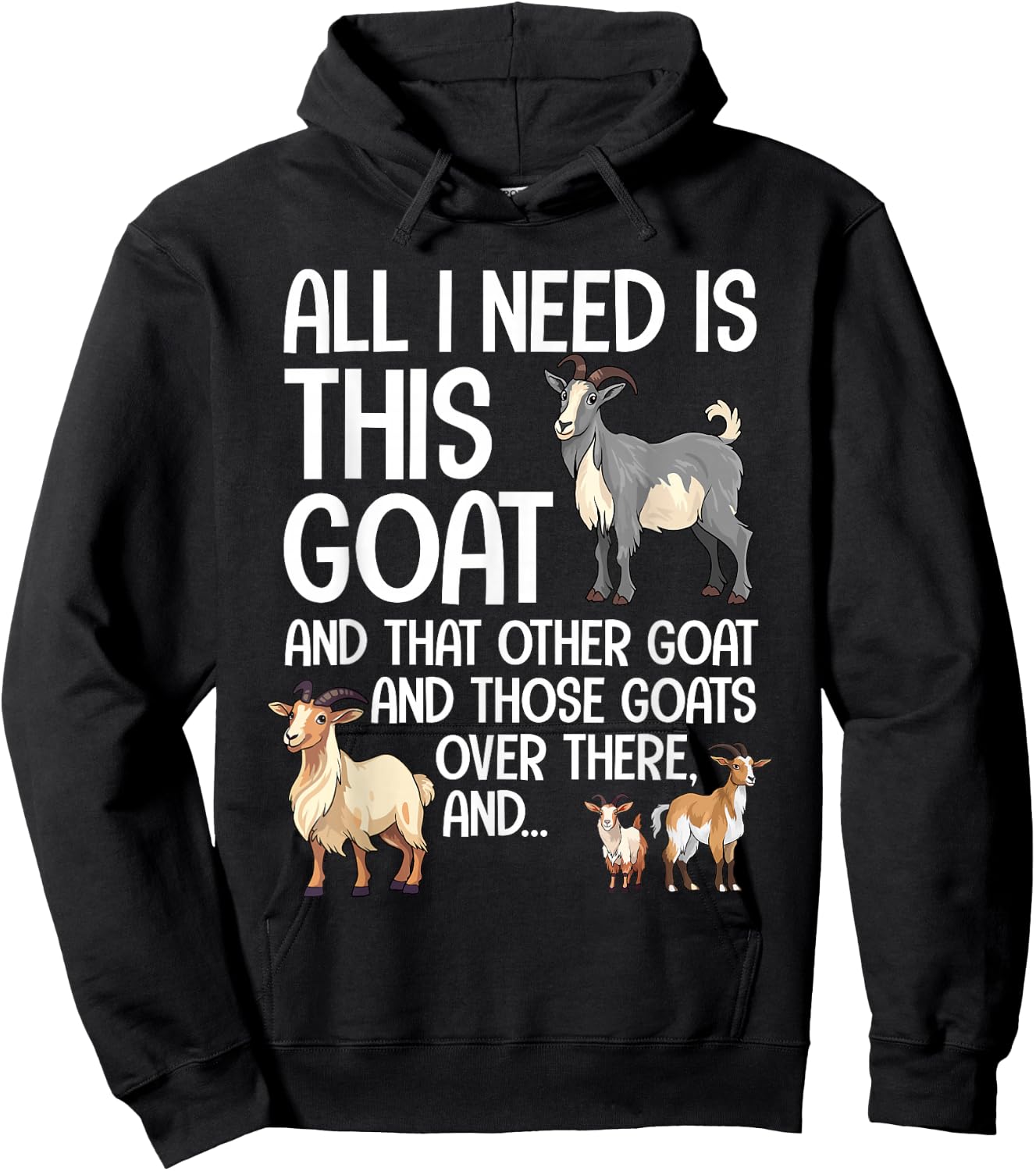 Funny Goat Design Women Kids Boer Pygmy Goat Lover Hoodie - Hoodie | Black