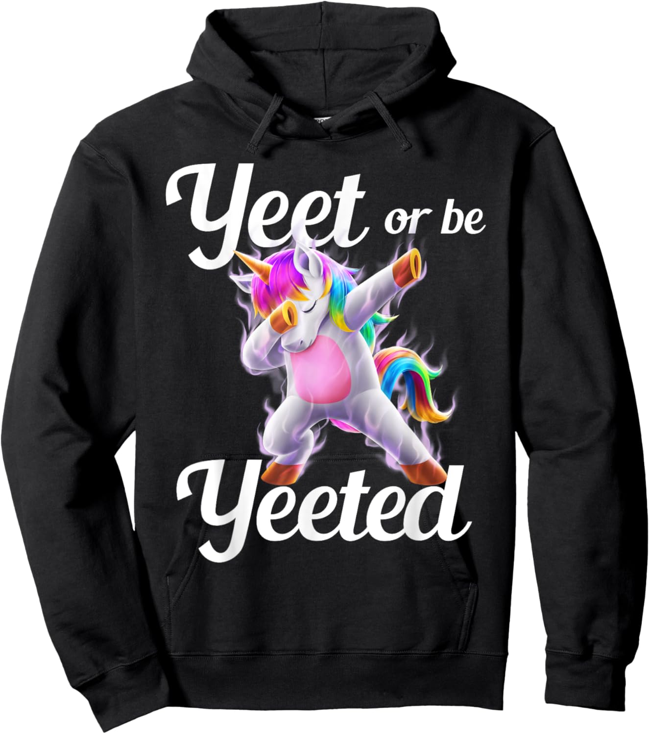 Yeet Or Be Yeeted Dabbing Unicorn Dank Meme Slogan Yeet Kids Hoodie - Hoodie | Black