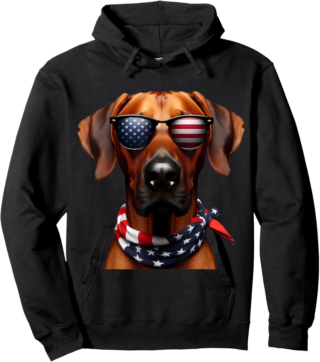 American Rhodesian Ridgeback Dog 4th Of July Owner Patriot Hoodie - Hoodie | Black