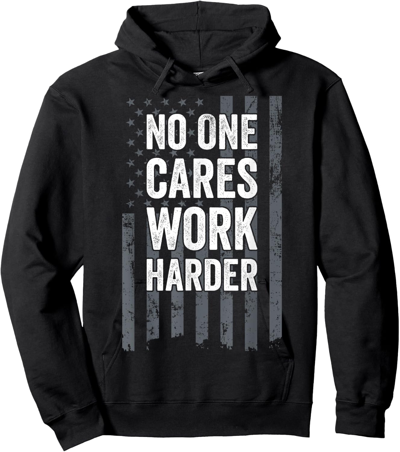 No One Cares Work Harder Motivational Workout Funny Gym Hoodie - Hoodie | Black