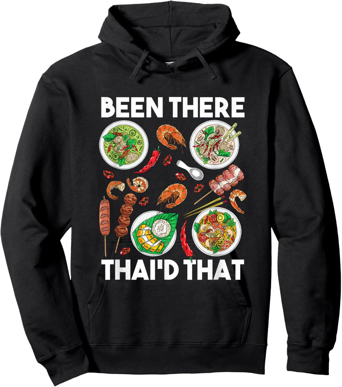Funny Asian Cuisine Thailand Food Lover Gourmand Thai Hoodie - Hoodie | Black