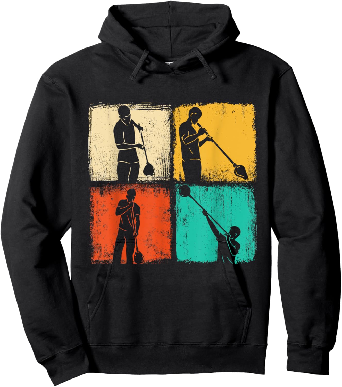 Retro Square Glassblower - Glassblowing Hobbyist Hoodie - Hoodie | Black