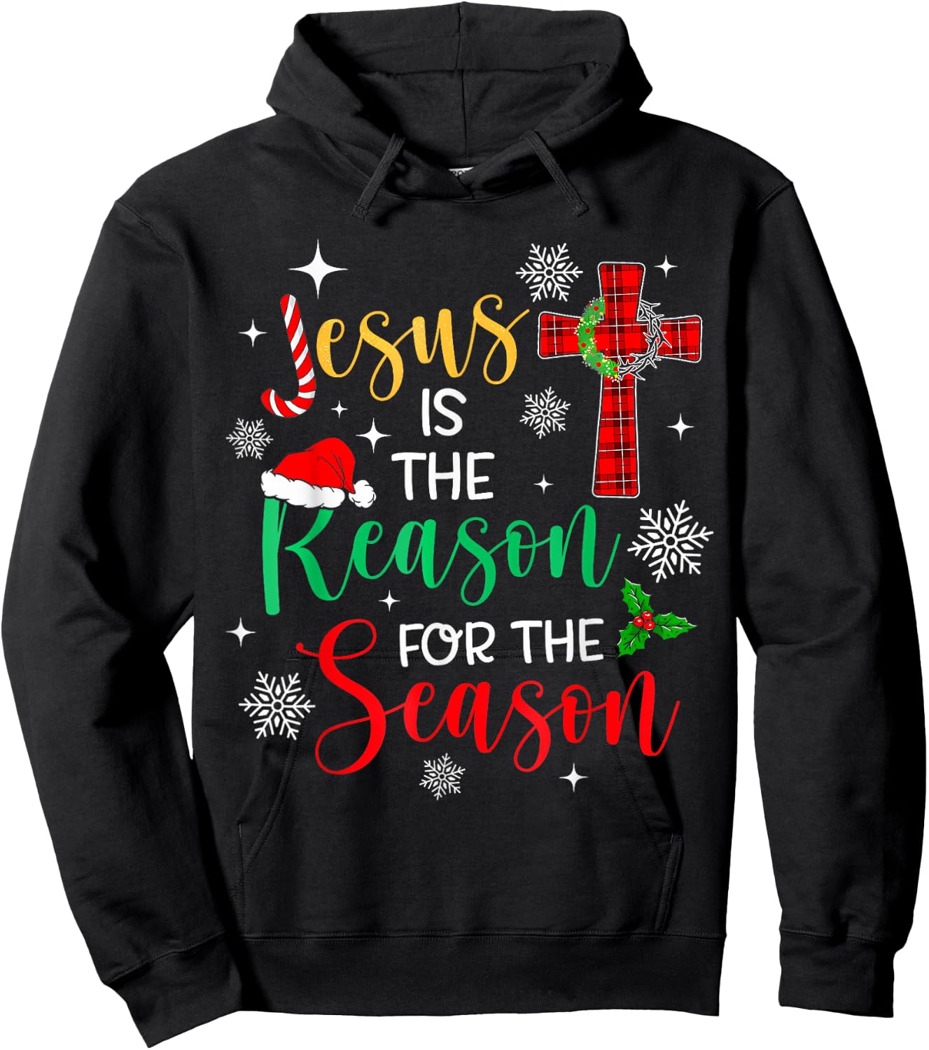 Jesus Is The Reason For The Season Christian Faith Christmas Hoodie - Hoodie | Black