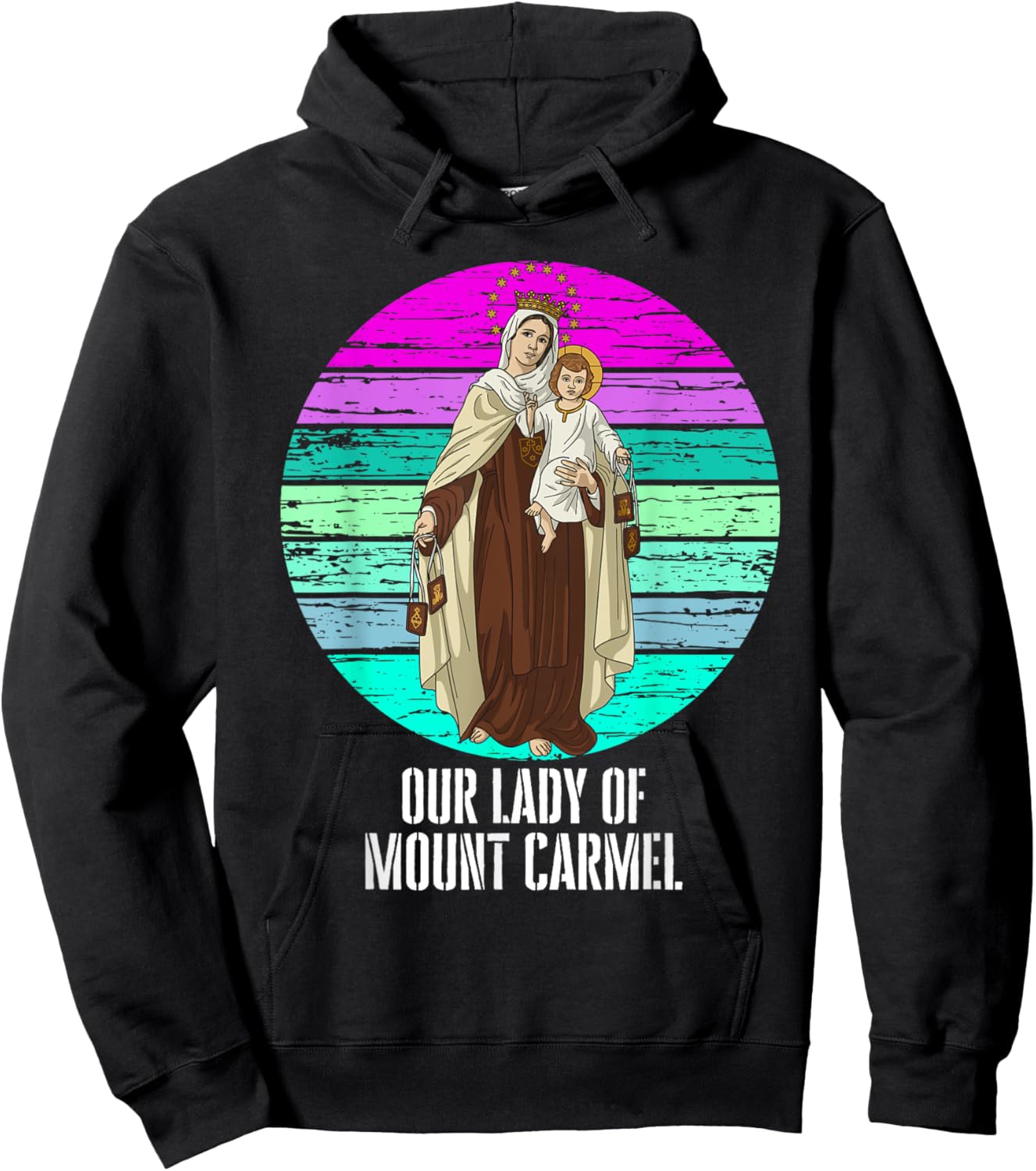 Our Lady of Mount Carmel Marian Catholic Hoodie - Hoodie | Black