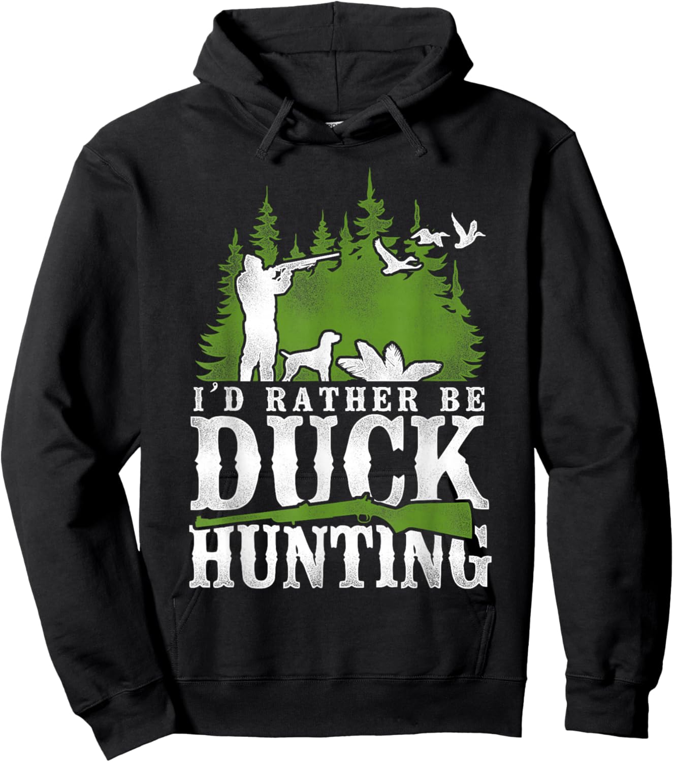 Duck Hunting Hunter Vintage I'd Rather Be Duck Hunting Hoodie - Hoodie | Black