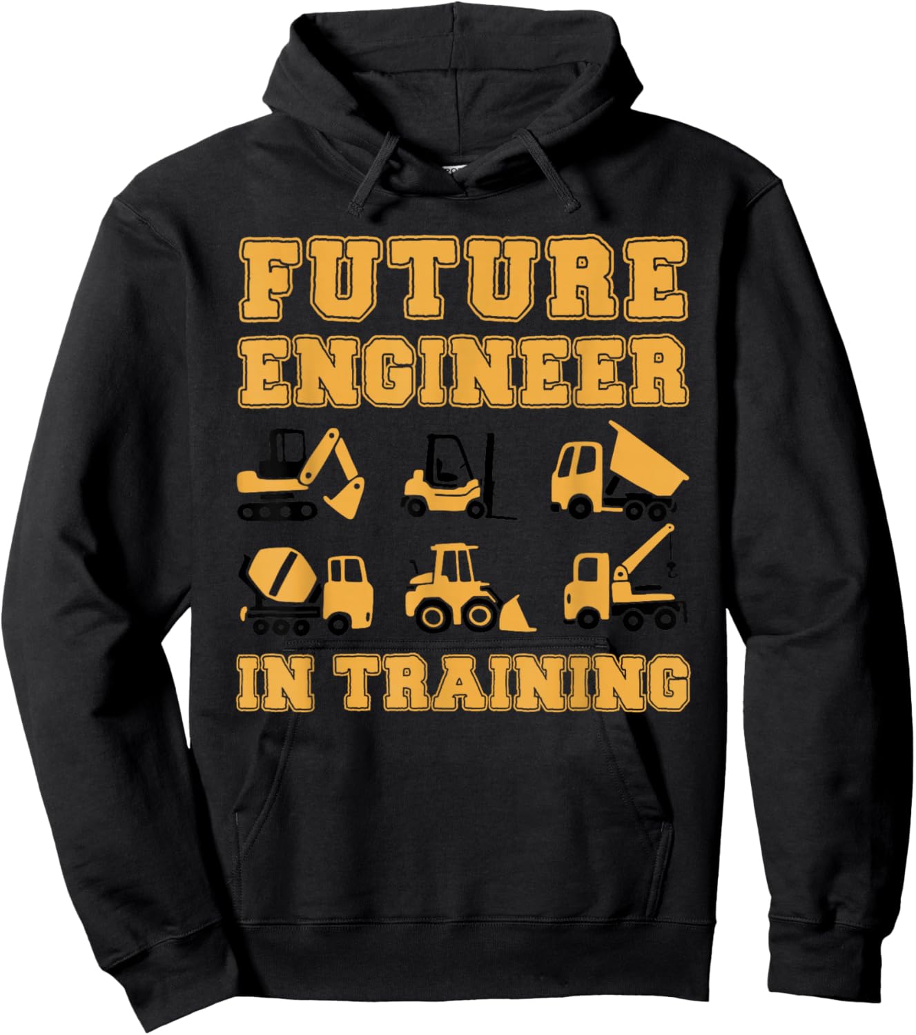 Future Engineer in Training Cute Construction Kids Hoodie - Hoodie | Black