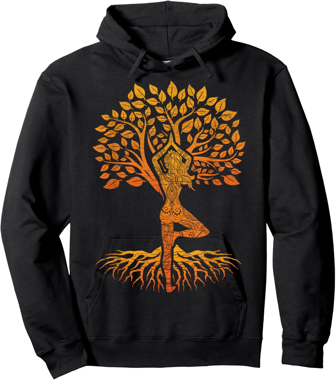 Tree of Life Yoga : Chakra Haka, Classic Fit, Round Neck, Black Hoodie - Hoodie | Black