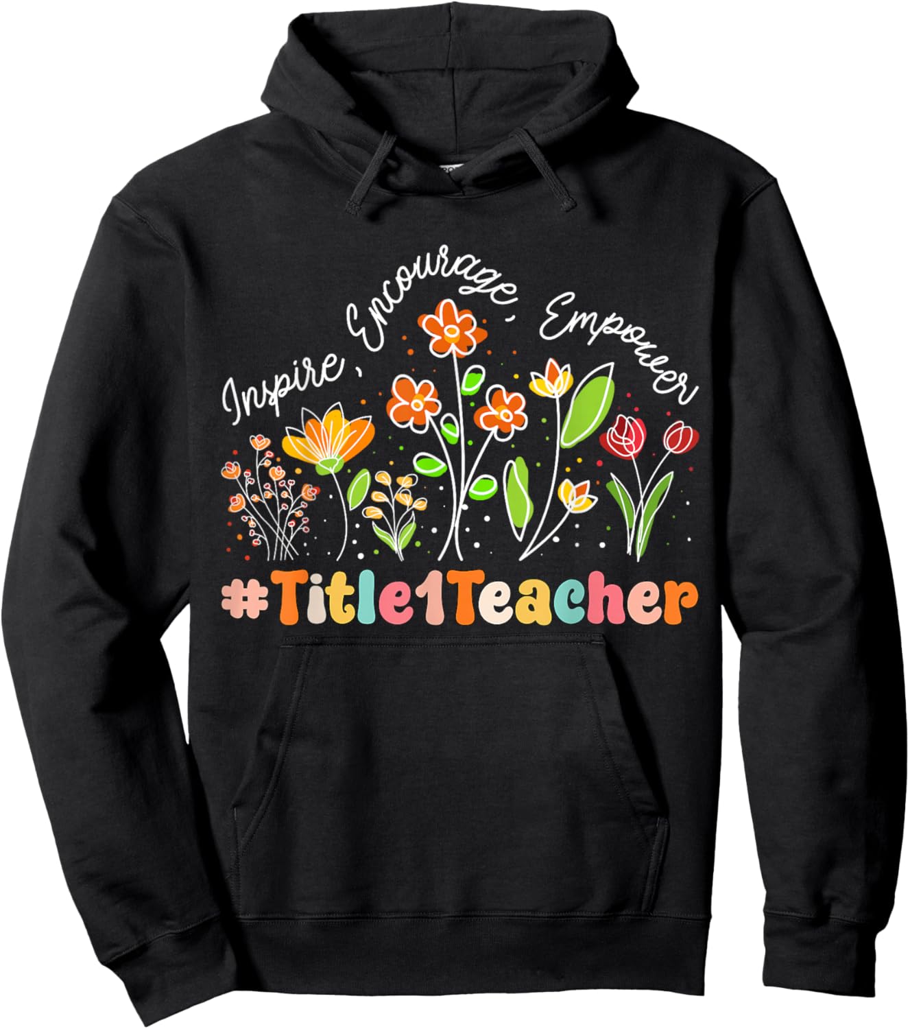 Title 1 Teacher Appreciation Week Teacher Back to School Men Women Kids Hoodie - Hoodie | Black