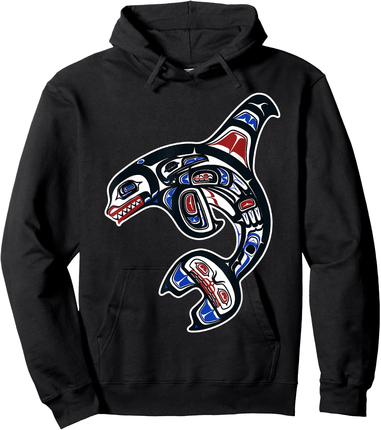 Orca Killer Whale Pacific NW Native American Hoodie - Hoodie | Black