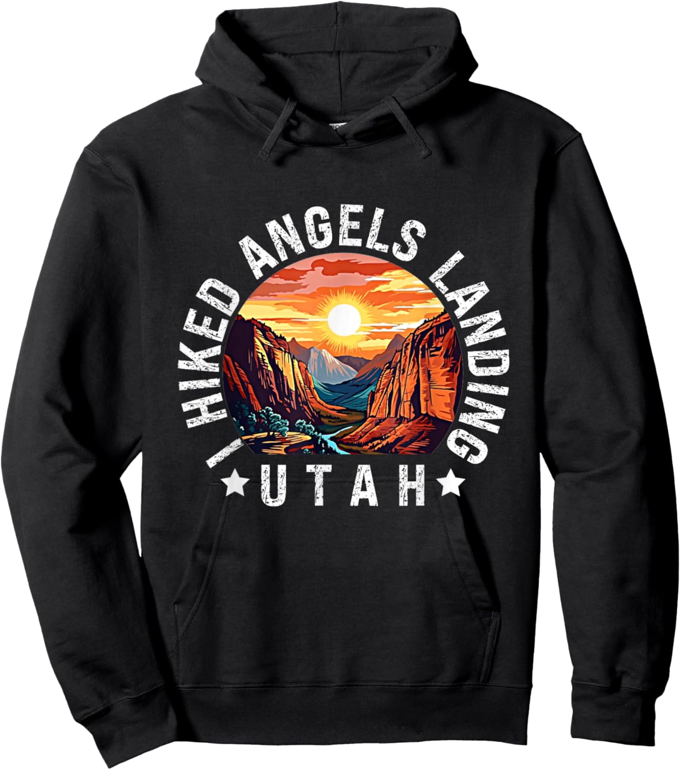Retro Utah, I Hiked Angels Landing Hoodie - Hoodie | Black