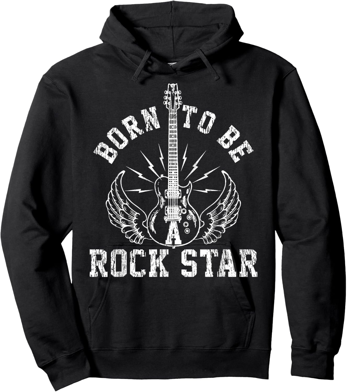 Born To Be A Rock Star Guitar Player Musician Guitarist Gift Hoodie - Hoodie | Black