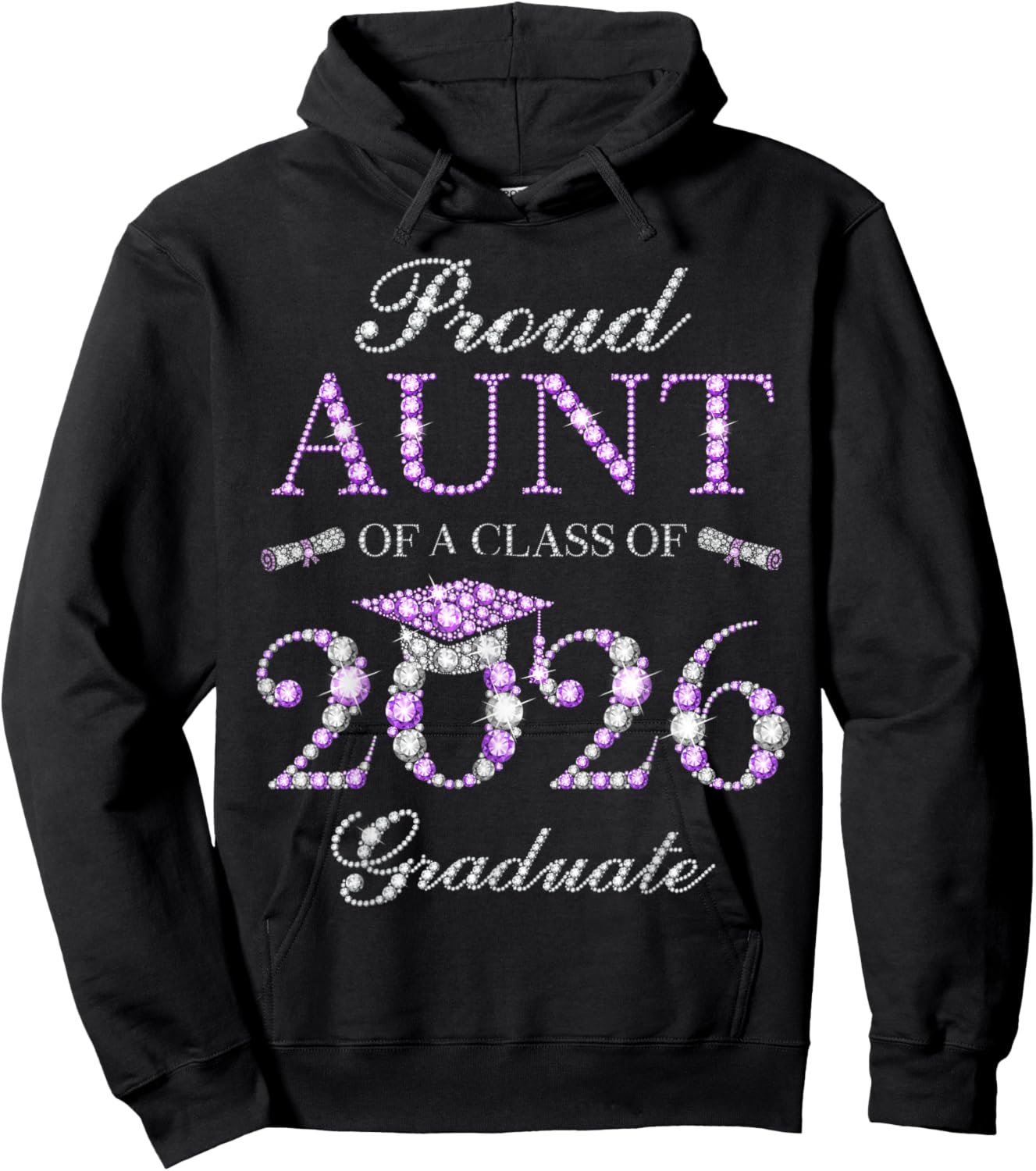 Proud Aunt of A Class of 2026 Graduate Hoodie - Hoodie | Black