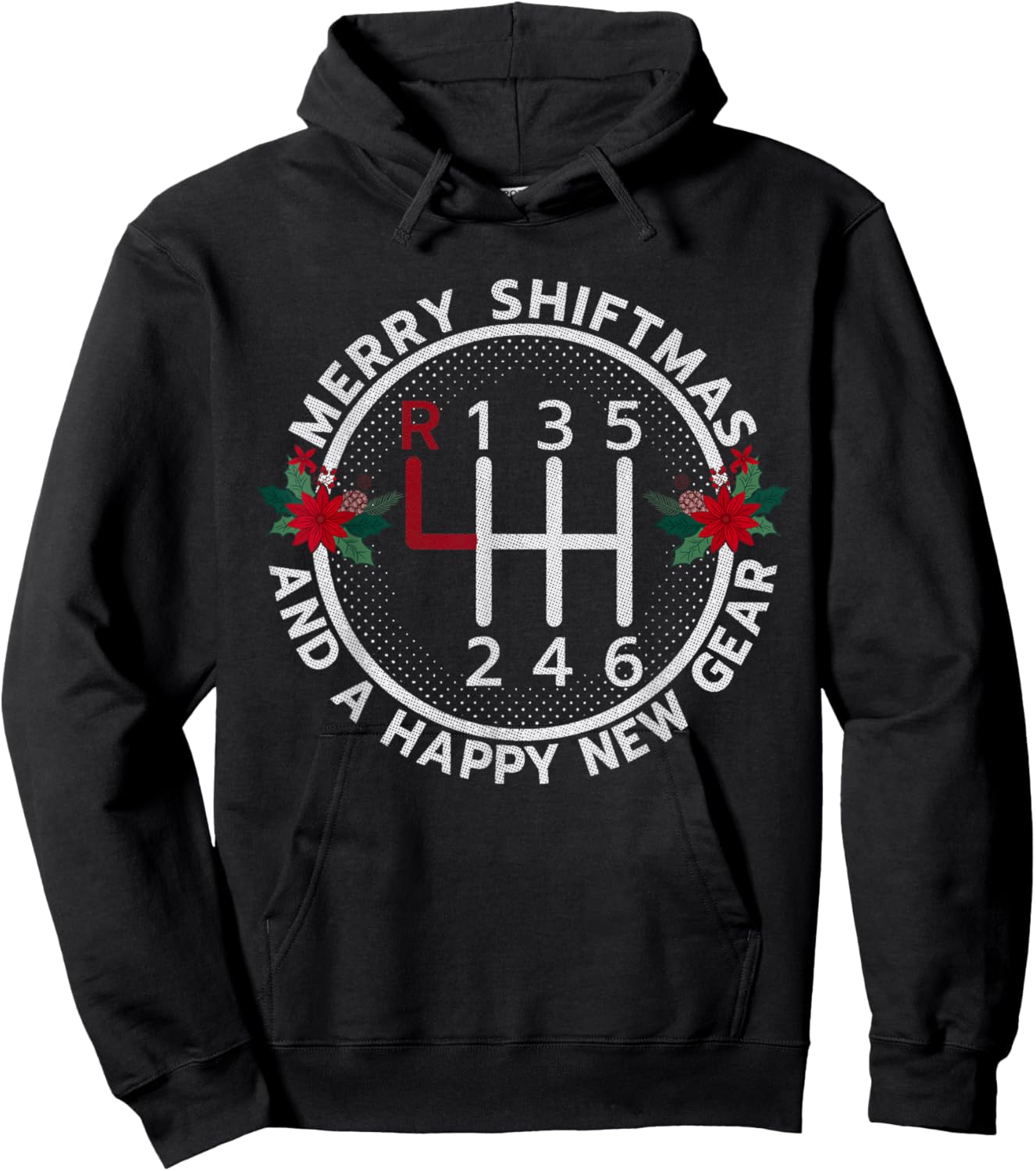 Merry Shiftmas and Happy New Gear Truck Lovers Xmas Men Dad Hoodie - Hoodie | Black