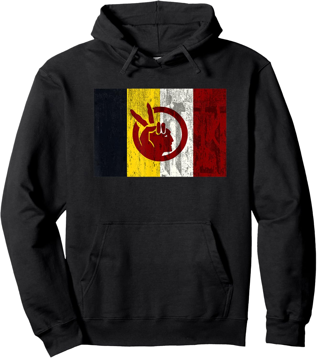 DISTRESSED American Indian Movement Hoodie - Hoodie | Black
