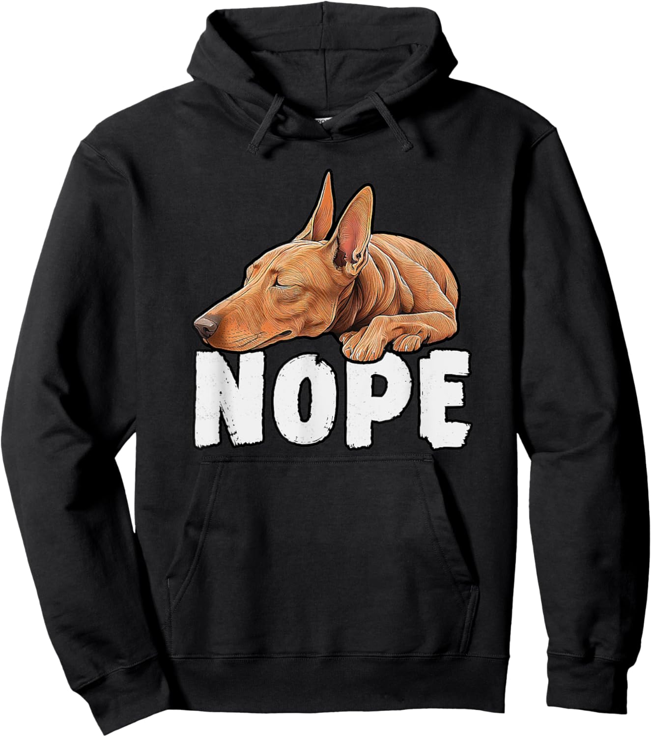 Pharaoh Hound Nope Funny Lazy Pet Dog Cute Women Kids Hoodie - Hoodie | Black