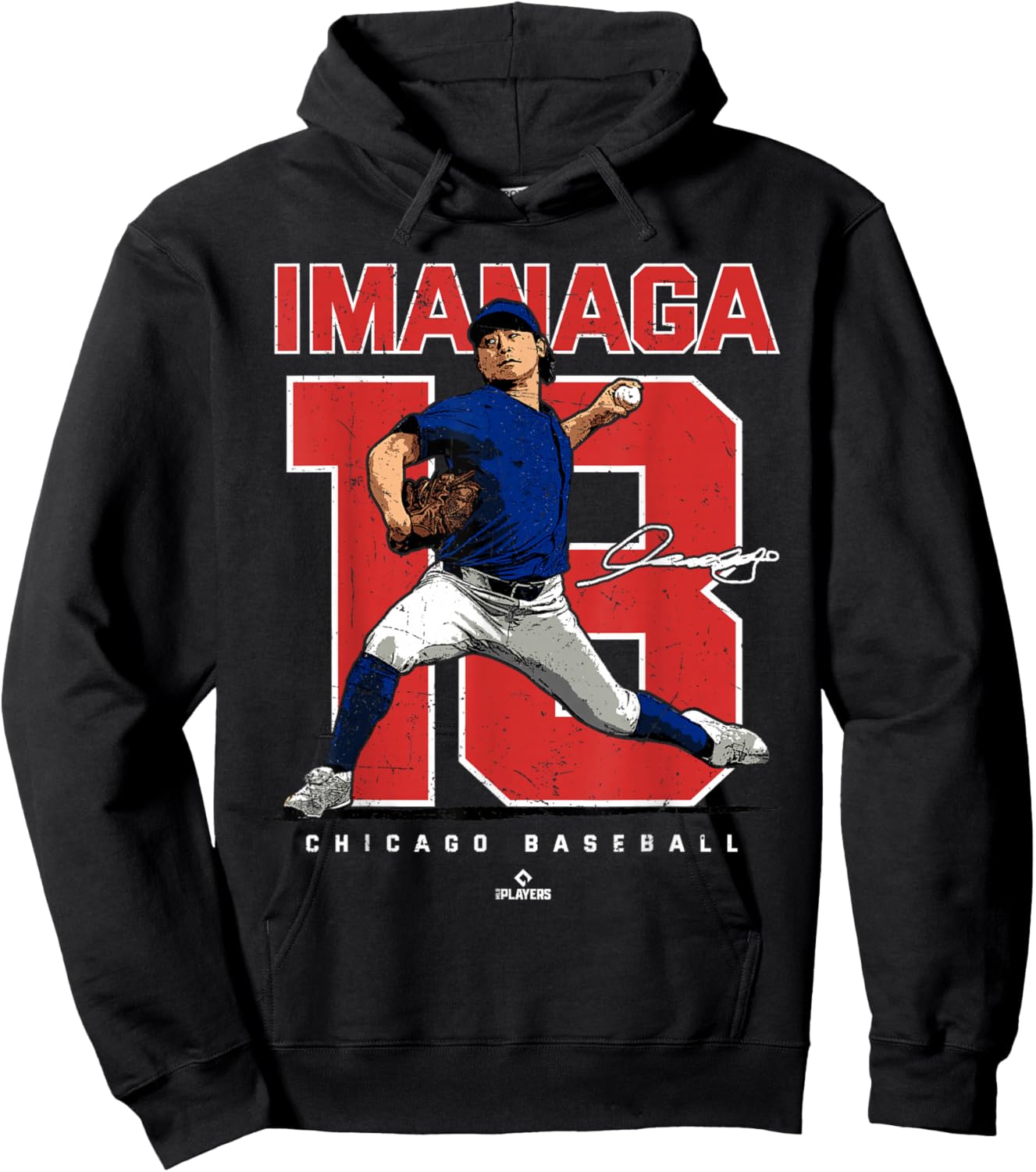 Number and Portrait Shota Imanaga Chicago MLBPA Hoodie - Hoodie | Black