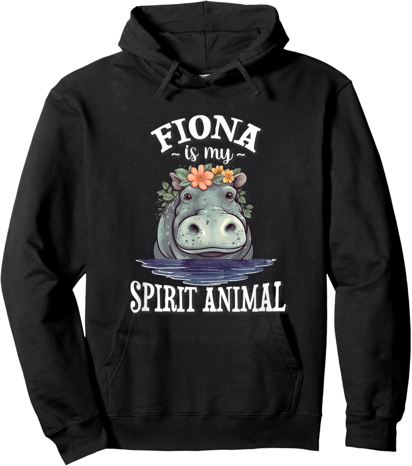 Fiona Spirit Animal Hippo Lover Hoodie - Hoodie | Black